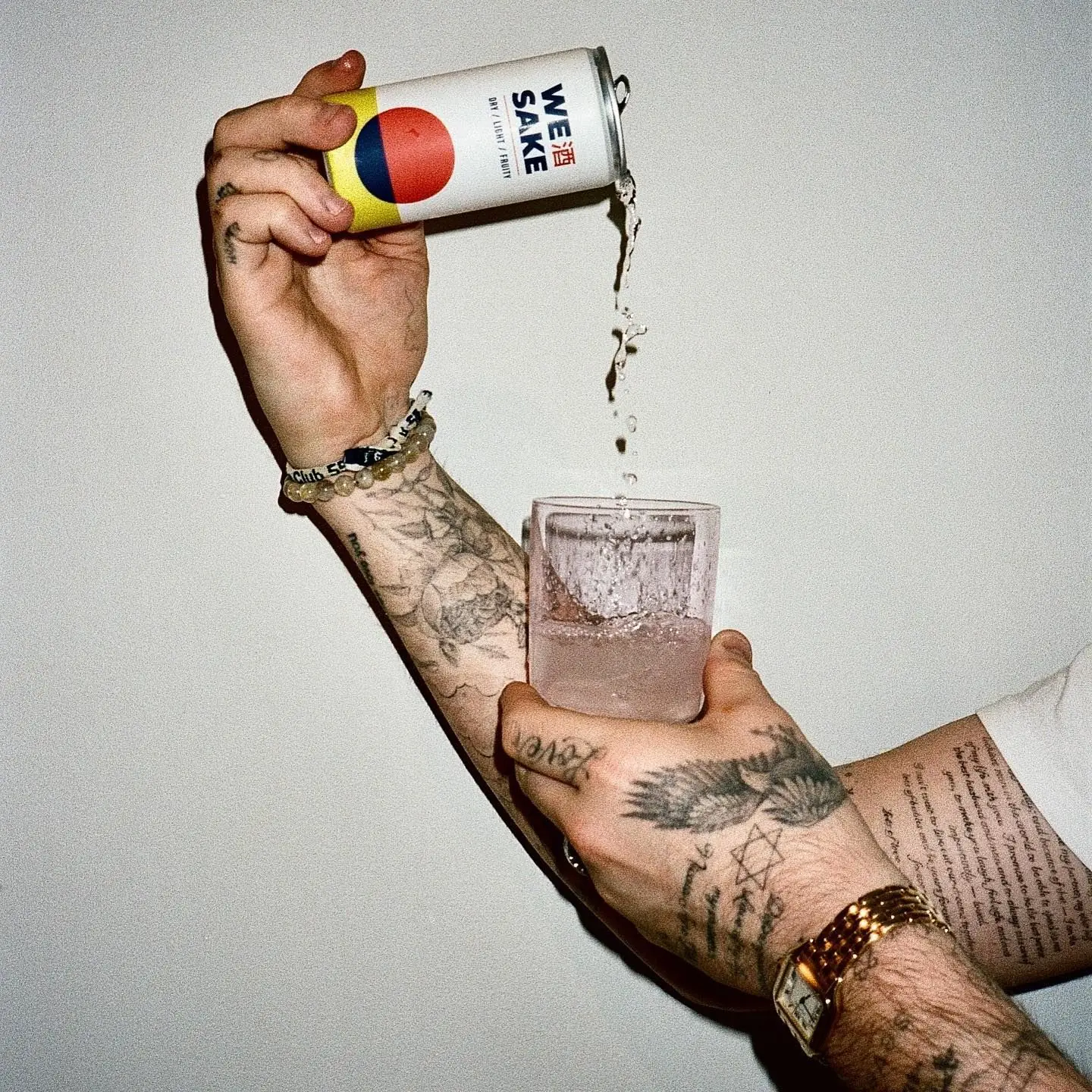 A WESAKE can being poured into a glass