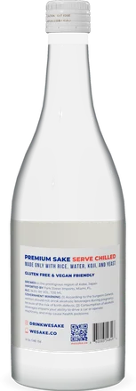 The Sakura bottle, back label